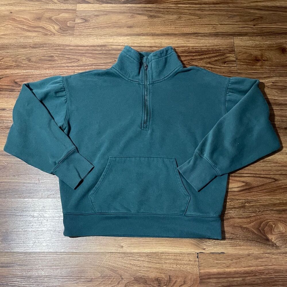 All in Motion Mock Neck Sweatshirt 1/4 Zip Blue Sweater Women's Size Medium